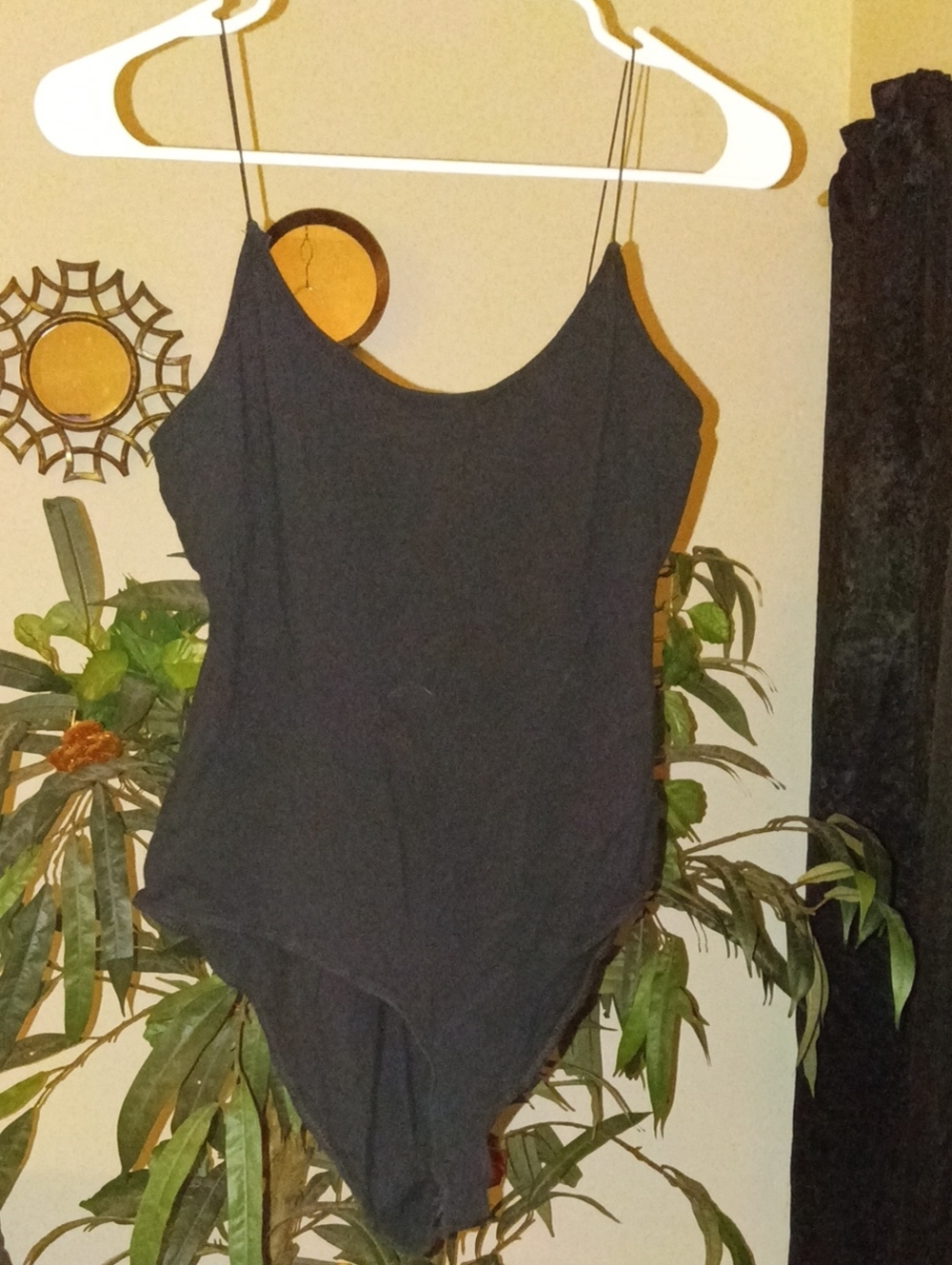 Forever 21 Black Women's Spaghetti-Strap Bodysuit - Classic Comfort Size Large